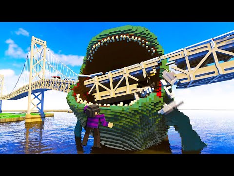 Bloop Monster Makes Bridge COLLAPSE - Teardown Mods Gameplay