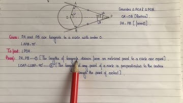 |CLASS10||If tangents PA&PB drawn from a point P to a circle  are inclined to eachother at 70 |