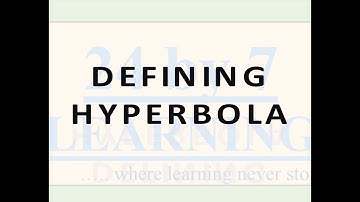 Defining Hyperbola I Conic Sections I Grade 11 I Math I 24by7learning.com