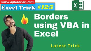 How to Apply Borders to Cells using VBA in Excel || VBA Tricks || Excel Tips | dptutorials screenshot 3