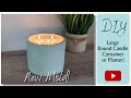 DIY New Large Round Concrete Candle Container or Planter