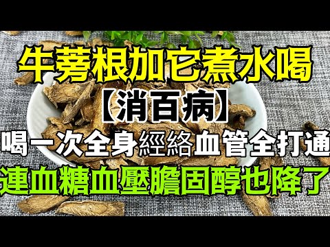 牛蒡根加它煮水喝“消百病”，喝一次全身經絡血管全打通，連血糖血壓血脂膽固醇也降下來了【小安美食館】