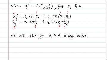 Legged Robotics 2a: Inverse kinematics as root finding, 2-link manipulator