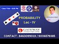 UGC NET / CSIR NET / GATE : Probability - Lec IV | GATEWAY | MITHILESH KUMAR