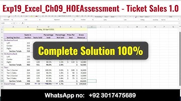 Exp19_Excel_Ch09_HOEAssessment - Ticket Sales 1.0 |Excel Chapter 9 HOE Ticket Sales 1.0 #TicketSales
