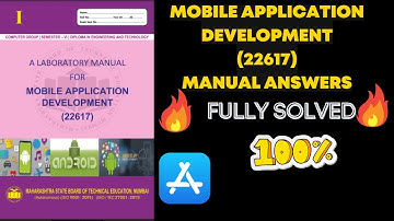 22617 Mobile Application Development Manual answers MAD| MAD solved lab manual | MSBTE