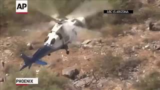 Chopper Rescue Turns Scary As Stretcher Spins