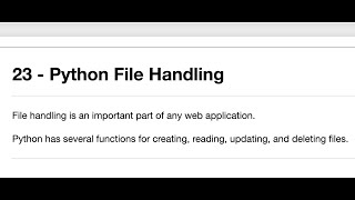 23 - Python File handling