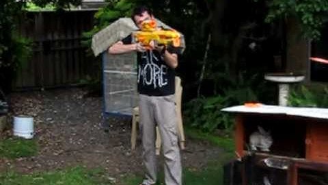 Nerf gun reload and fire (slowmotion)