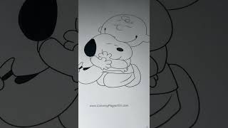 Peanuts - How to Coloring Page of Charlie Brown and Snoopy Hugs With Markers #snoopy #music