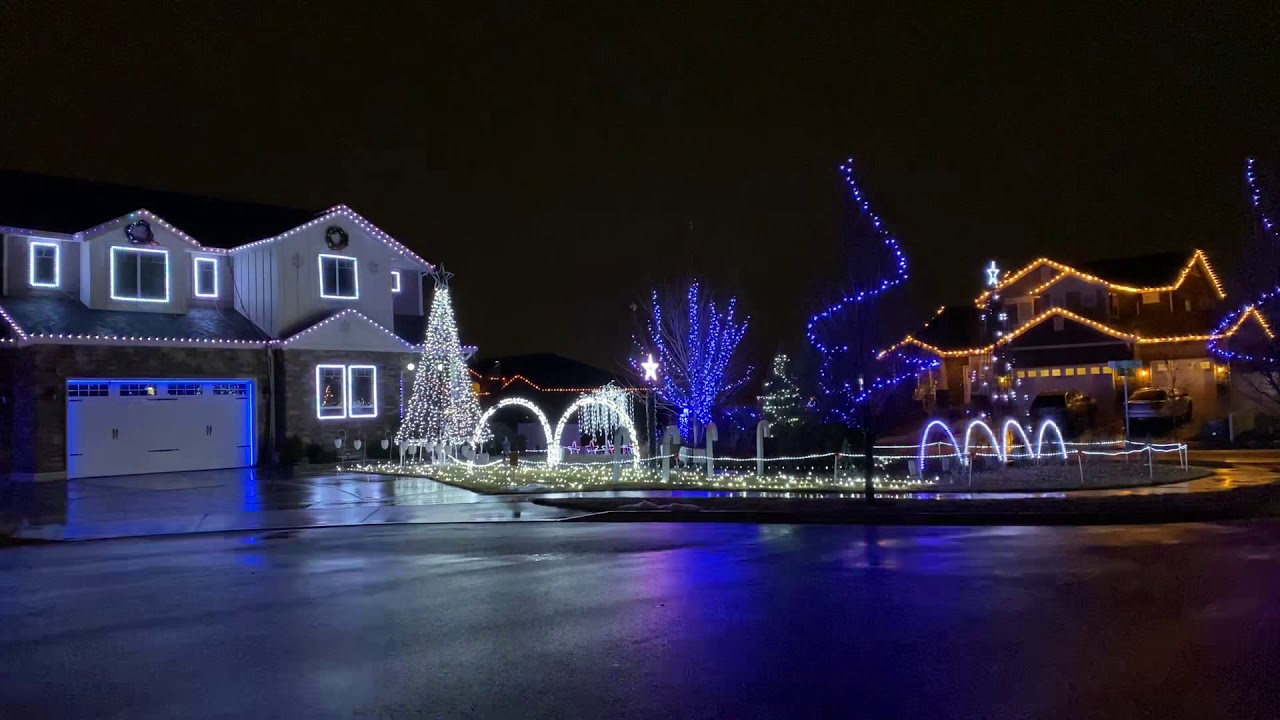 Christmas light show on a house YouTube