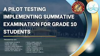 PILOT TESTING: Grade 10 Administration of Test Items Revised Video