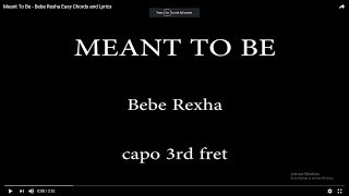Meant To Be - Bebe Rexha Easy Chords and Lyrics (3rd Fret)