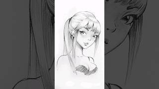 Girl drawing || Beautiful girl sketch tutorial - Face drawing #shorts