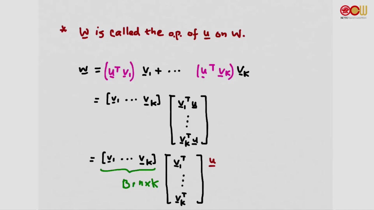 Lec39 線性代數 CH6.3-2 Orth. Projection Part II - YouTube