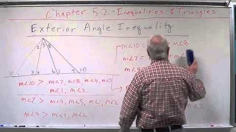 Geometry Chapter 5.2 - Inequalities and Triangles - Exterior Angles Sample Problem