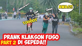 PRANK KLAKSON FUSO DI SEPEDA, HAMPIR KETABR4K?? LIHAT ENDINGNYA!! - HLVLOG