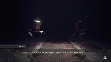 Nier: Automata Route B -  Pods 042 & 153 Introduction (Assign Control & Exchange Data) Cutscene