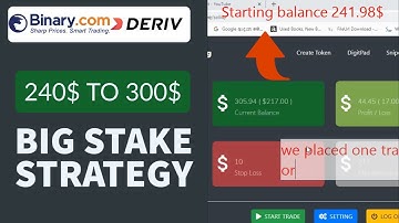 Binary.com Bot Free | 240$ to 300$ Balance tick trading Strategy | Deriv.com