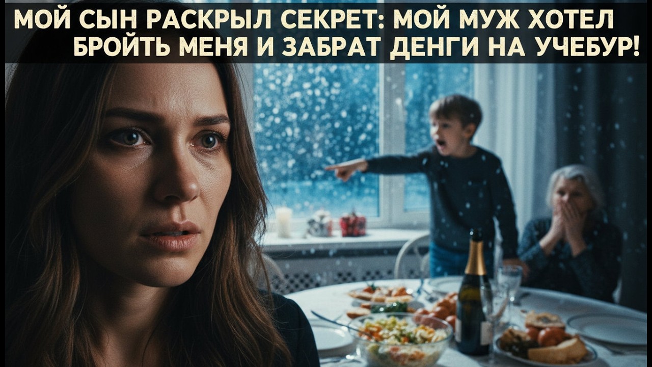 Сын разоблачил секрет на новогоднем ужине: муж планировал бросить меня и украсть деньги на его учёбу