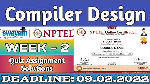 Compiler Design | NPTEL | Week 2 | Assignment 2 Solution | Jan 2022