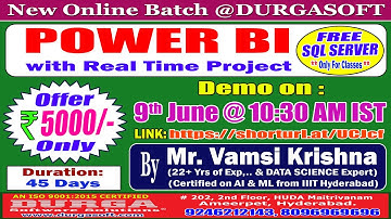POWER BI Online Training @ DURGASOFT