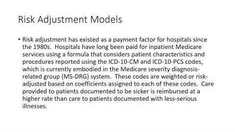 Risk Adjustment Continued