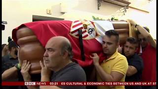 Funeral of José Antonio Reyes (Spain) - BBC News - 4th June 2019