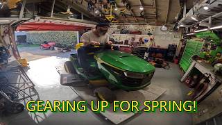 John Deere S100 Riding Mower | Spring Time Tune Up!