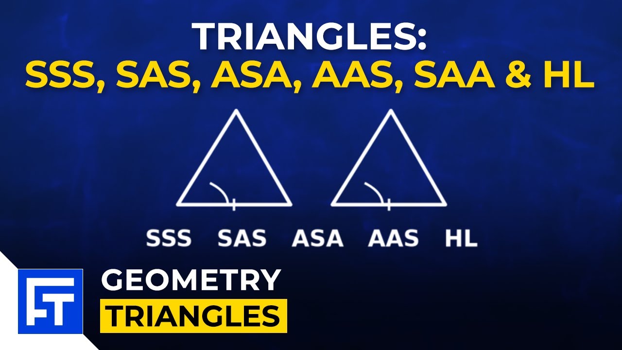 Triangle Congruence - SSS, SAS, ASA, AAS, SAA & HL - YouTube
