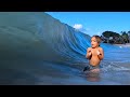 KIDS SAFETY LESSONS IN BIG WAVES AND SURF IN HAWAII.