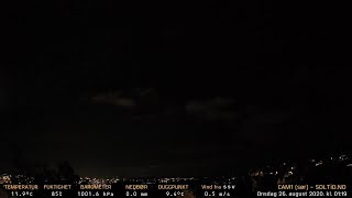 Timelapse Cam 1 - Natt til 26. august 2020