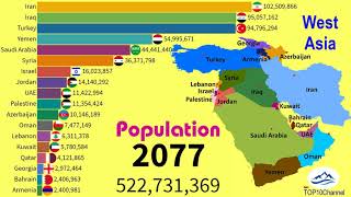 Population of West Asia over 150 years (1950 - 2100)| TOP 10 Channel