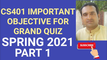 important MCQ for cs401 grand quiz preparation ~ cs401 important  quizzes for the grand quiz p1
