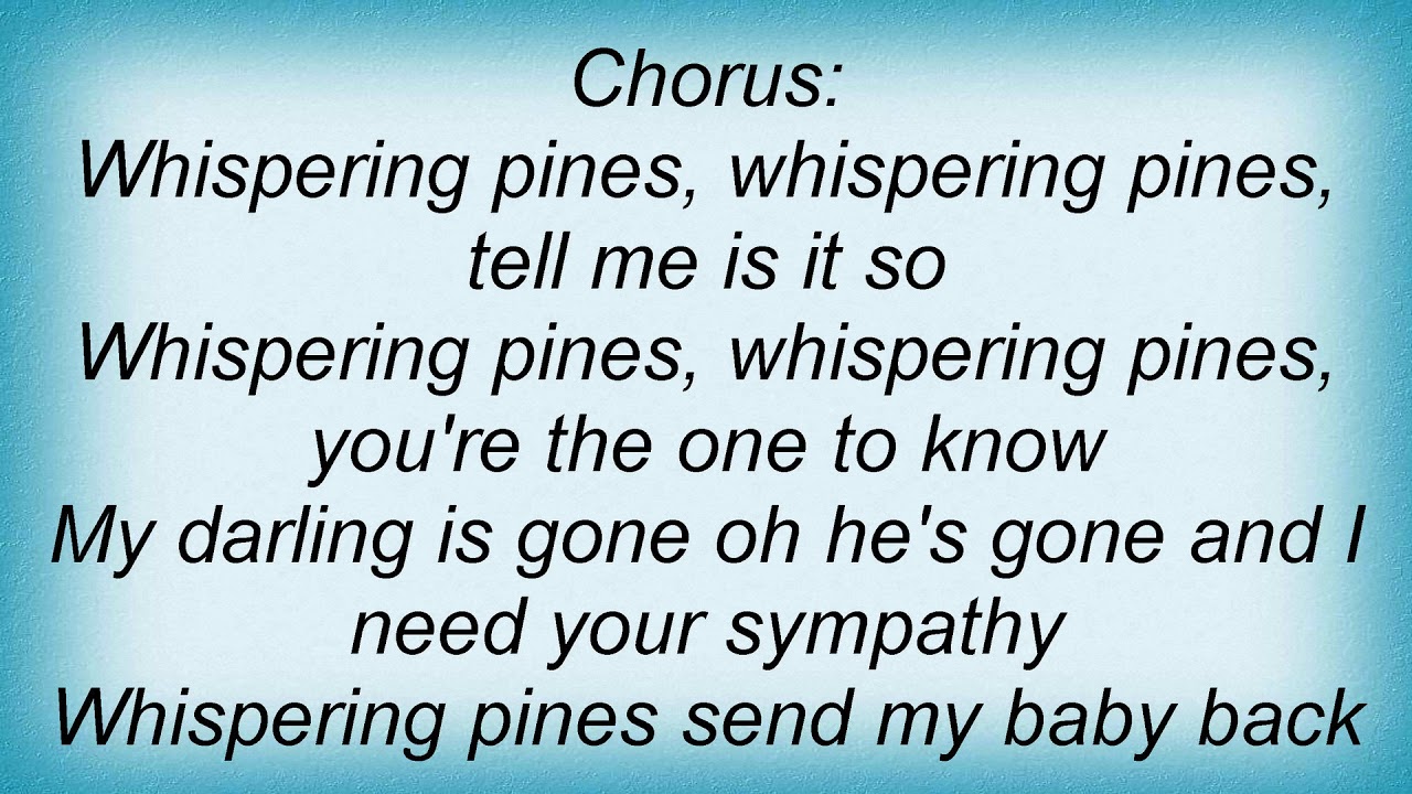 Iris Dement Whispering Pines Lyrics YouTube Iris Dement Whispering Pines Lyrics YouTube