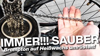 Cyclowax Heißwachs am Brompton P-Line: Kettenwachs & alles ist immer sauber, fettfrei!