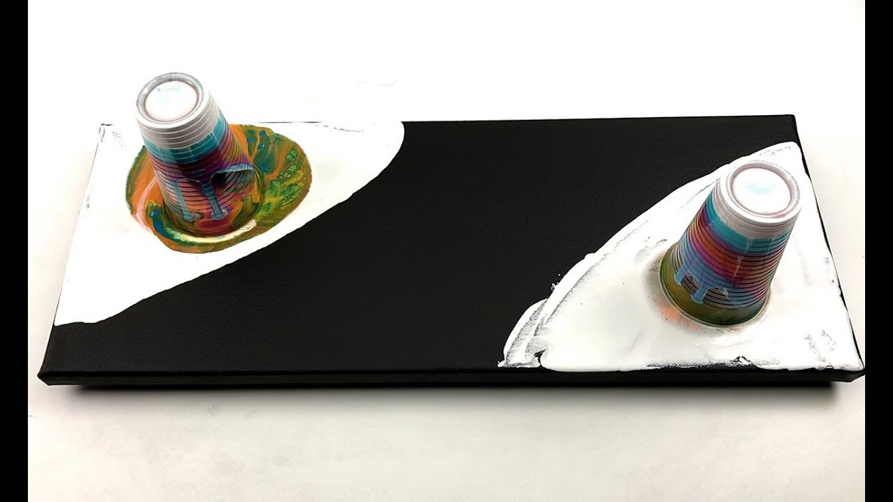 Double flip cup pouring on black negative field - with drying method ...