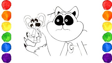 How to color Catnap & Bubba Bubbaphant (Smiling Critters) Poppy Playtime Chapter 3 🌈Happy Coloring🌈