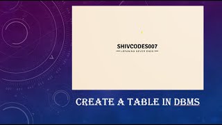 DBMS 01: Create a Table in Oracle ||  SQL || DDL, DML ||#01