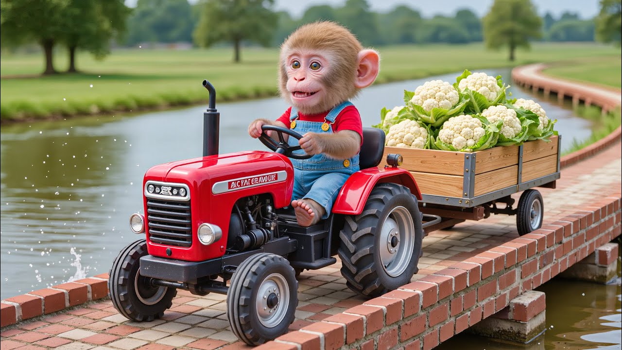 Monkey NaNa Rebuilds a Bridge After the Storm to Save the Cauliflower Harvest! – NANA MONKEY LIFE