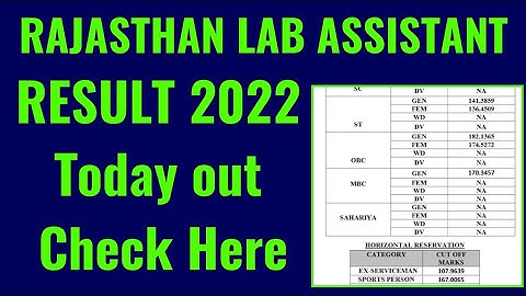 rajasthan lab assistant result 2022 downlod kaise kare janiye, raj lab assistant result kaise dekhe