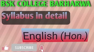 SKMU Dumka BSK College Barharwa B.A English honours SYLLABUS In detail in Hindi and English