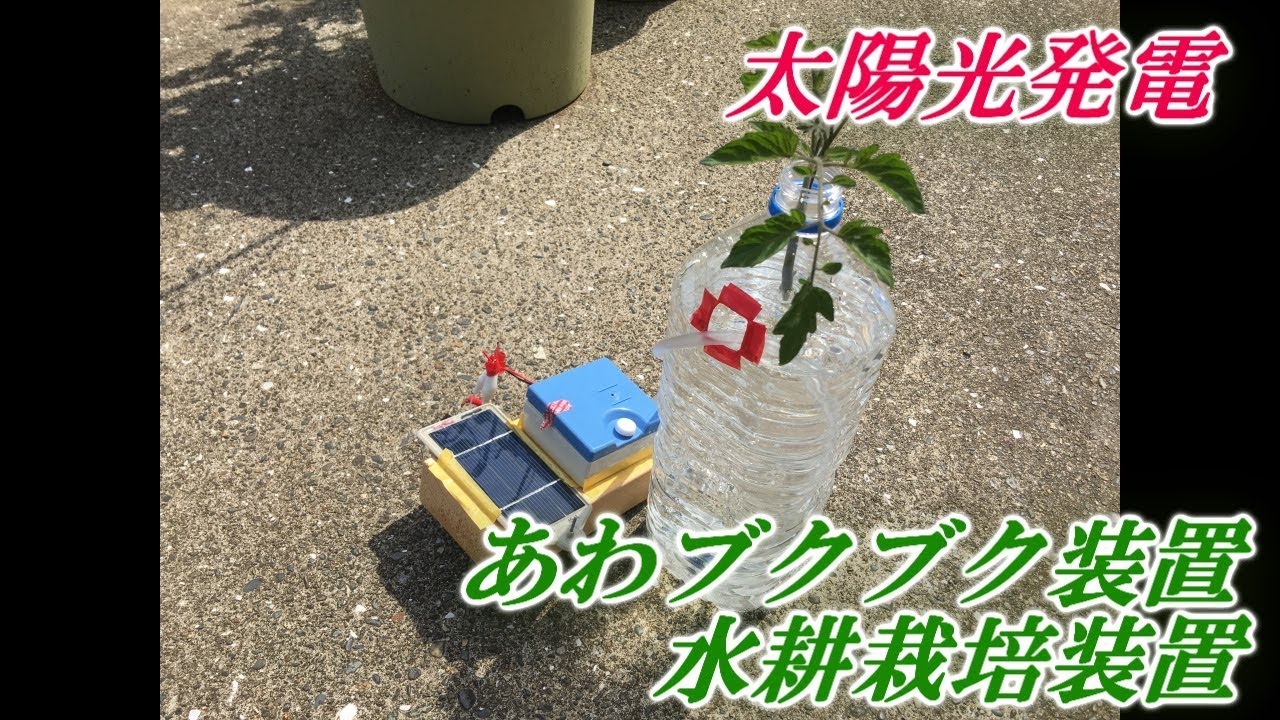 水耕栽培装置 太陽光パネルあわブクブク装置 Youtube