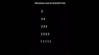 C short 15=How to Print Decreasing Number Triangle in C