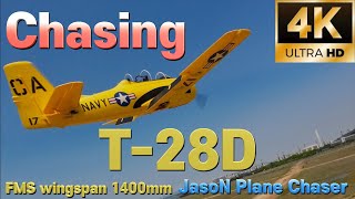 Chasing T-28D Fms Wingspan 1400Mm 4K Uhd