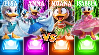 Frozen Elsa Vs Anna Vs Moana Vs Encanto Isabela But It's Donald Duck - Tiles Hop EDM Rush!
