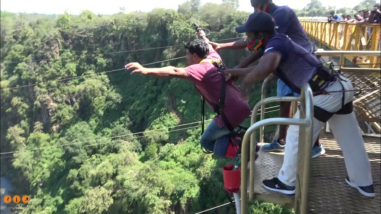 Bungee jump at Livingstone, victoria falls part1 zambia YouTube