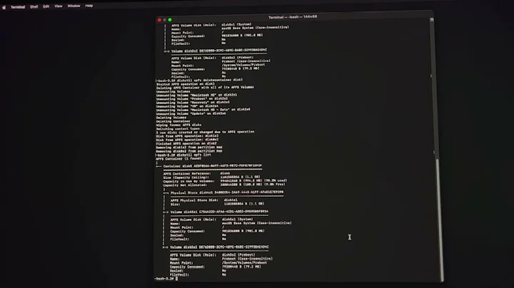 Remove/Delete/Split Fusion Drive APFS iMAC Terminal