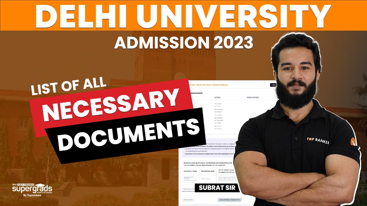 Delhi University Admission 2023 | List of All Necessary Documents for CUET | CUET 2023 DU Admission