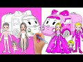 Paper Dolls Dress Up - Babybus Mobile Home Dresses Handmade Quiet Book - Barbie Story & Crafts